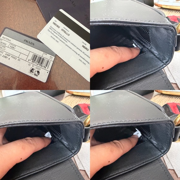 Authentic Prada 1BD302 Pattina in Pelle Vitello Black Leather. - Picture 9 of 16